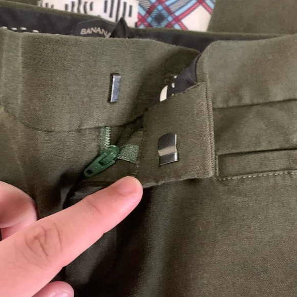 Banana Republic Sloan dark green striped pants - Picture 8 of 10